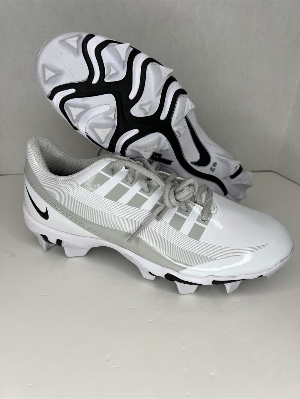Nike Vapor Elite Edge Shark Football Cleat White Grey DQ5114-100 Men’s Size 8.5